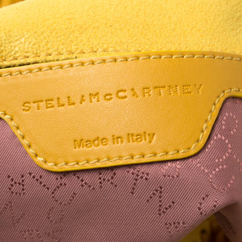 Stella McCartney Yellow Faux Leather Mini Falabella Fringe Tote 2