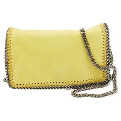 Stella McCartney Yellow Faux Suede Falabella Flap Crossbody Bag