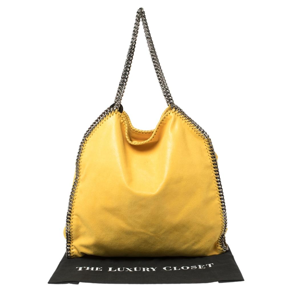 Stella McCartney Yellow Faux Suede Large Falabella Tote 8