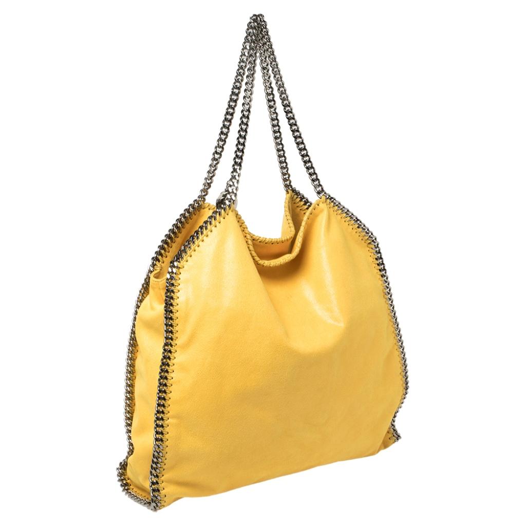 Stella McCartney Yellow Faux Suede Large Falabella Tote 1