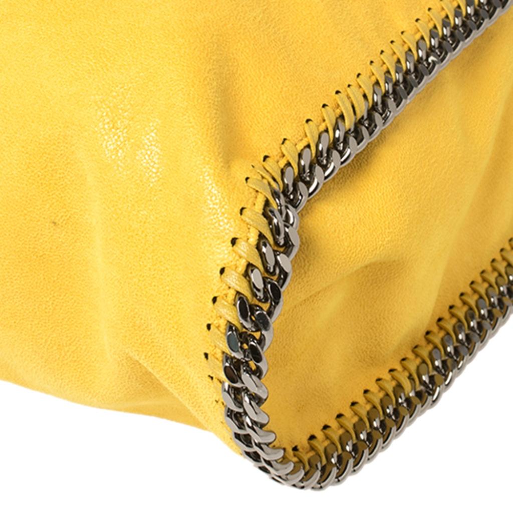 Stella McCartney Yellow Faux Suede Large Falabella Tote 4