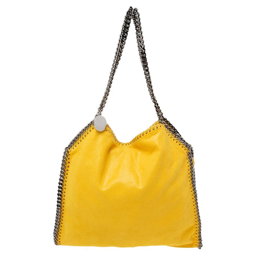 Stella McCartney Yellow Faux Suede Small Falabella Tote