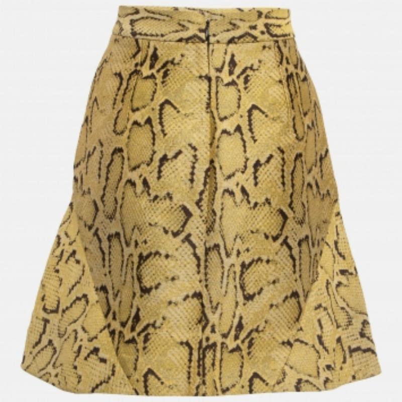 Stella McCartney Falda acampanada de jacquard con estampado de pitón amarillo S Amarillo en venta