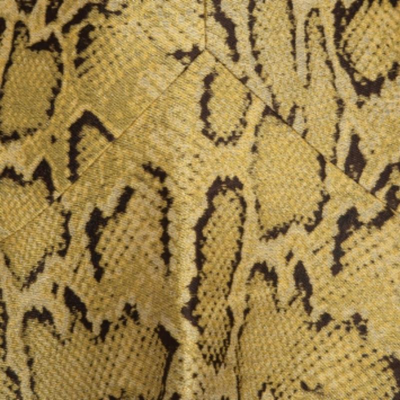 Stella McCartney Falda acampanada de jacquard con estampado de pitón amarillo S en Bueno estado para la venta en Dubai, Al Qouz 2