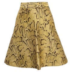 Stella McCartney Falda acampanada de jacquard con estampado de pitón amarillo S