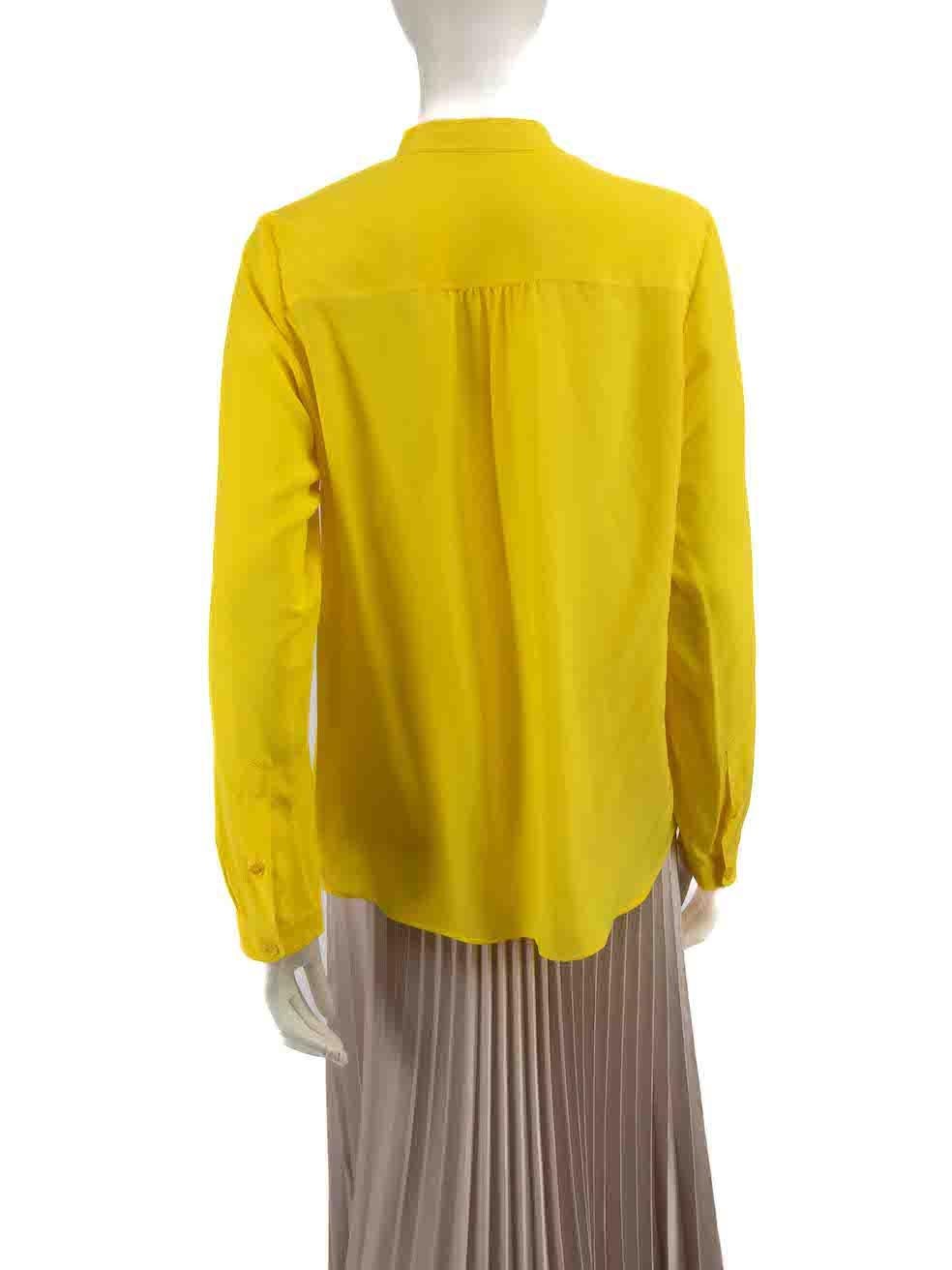 Stella McCartney Yellow Silk Pocket Detail Blouse Size M In Good Condition For Sale In London, GB