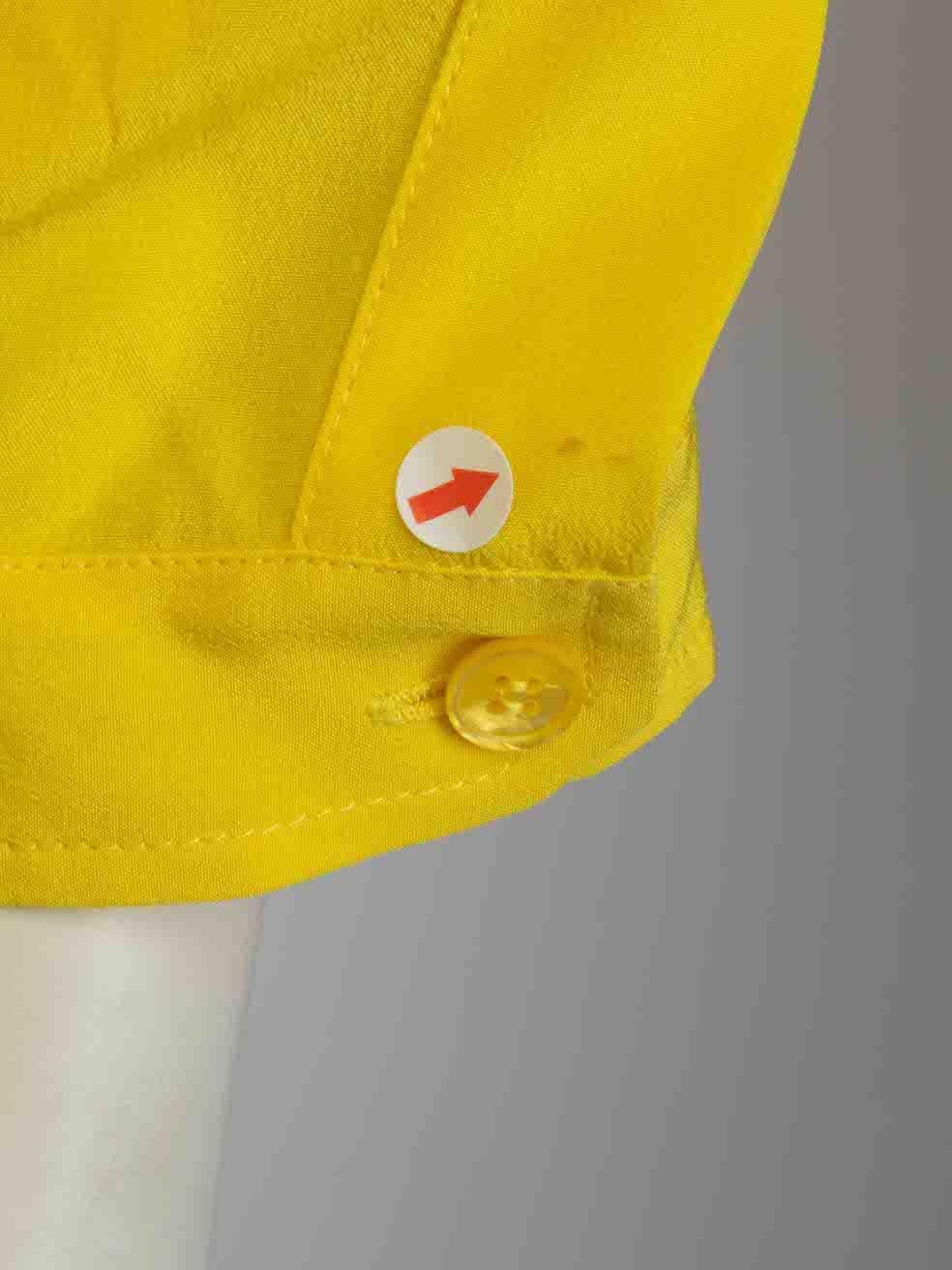 Women's Stella McCartney Yellow Silk Pocket Detail Blouse Size M For Sale