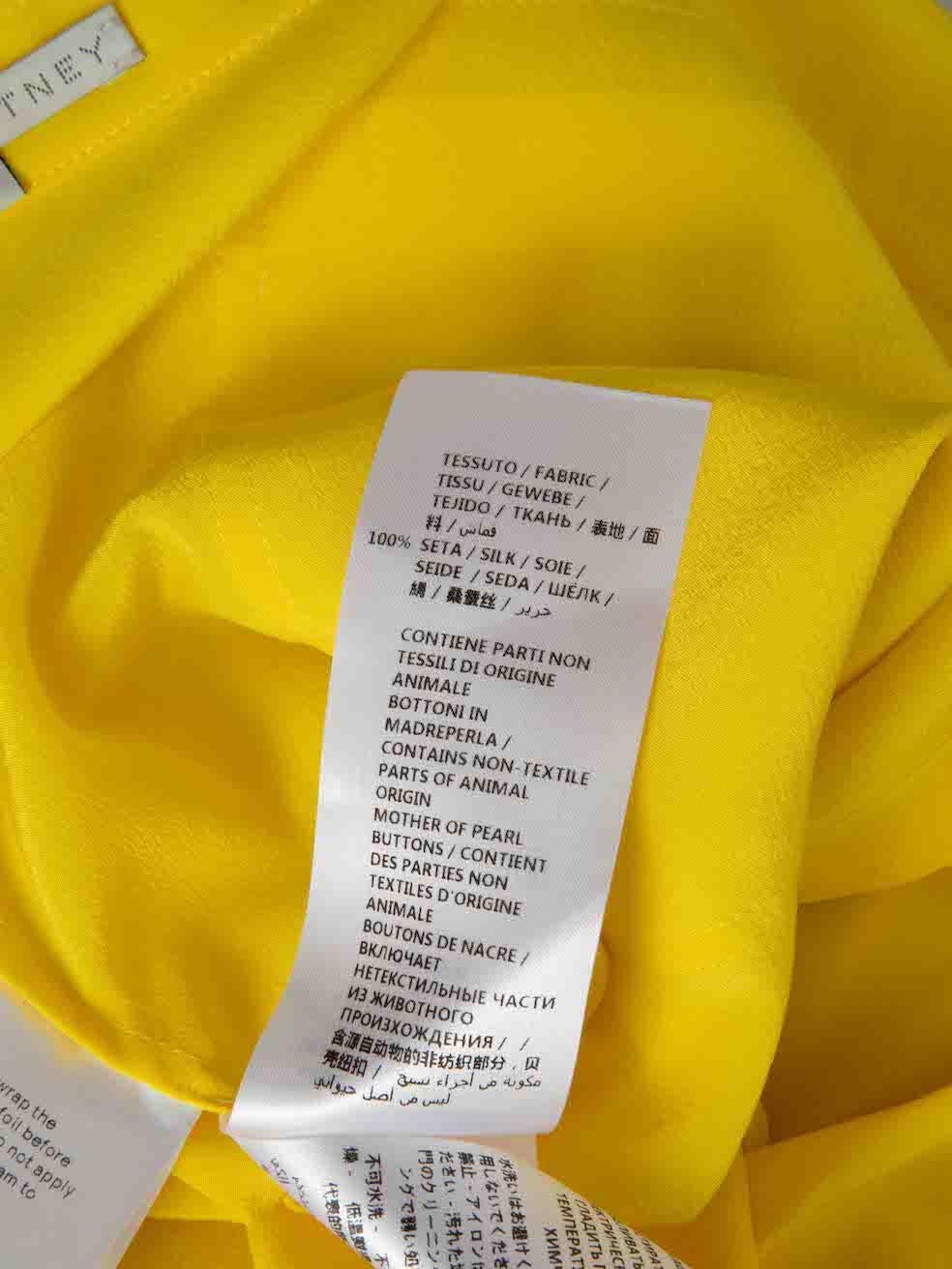 Stella McCartney Yellow Silk Pocket Detail Blouse Size M For Sale 1