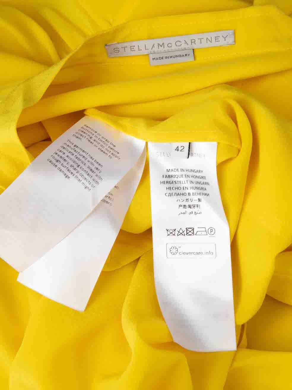 Stella McCartney Yellow Silk Pocket Detail Blouse Size M For Sale 2