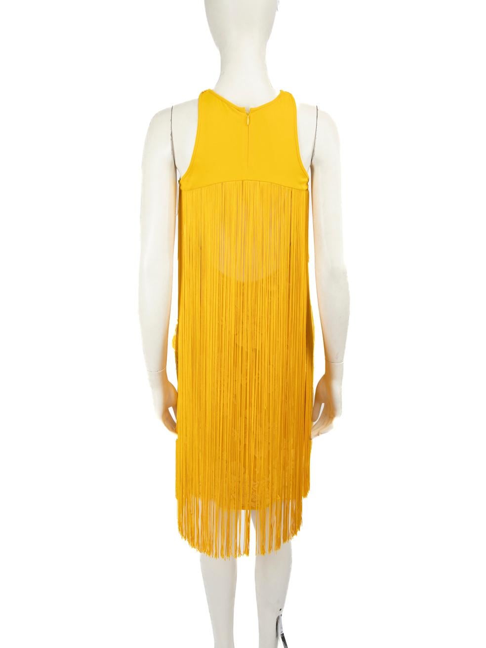 Stella McCartney Yellow Tassel Fringe Dress Size XS In Good Condition In London, GB