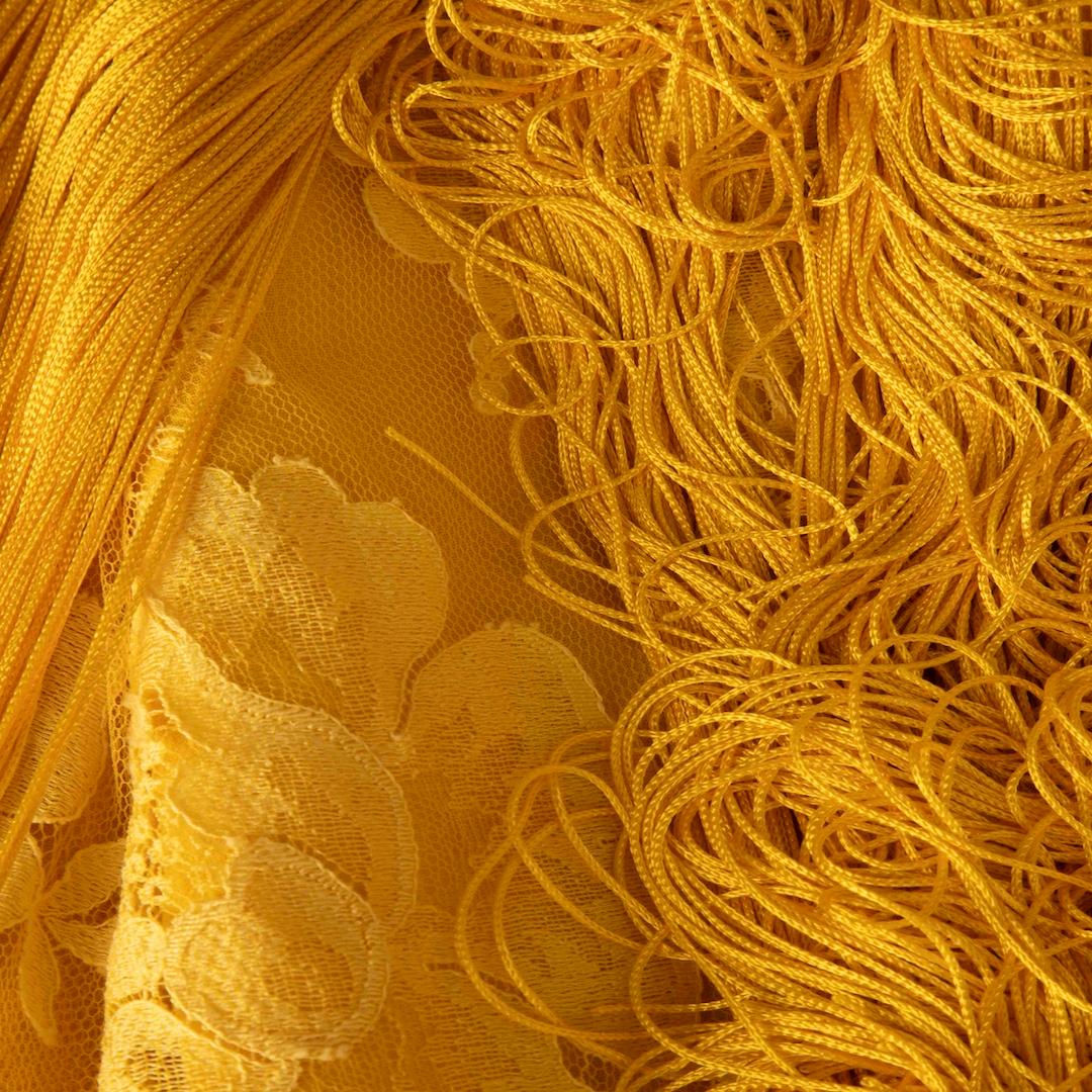Women's Stella McCartney Yellow Tassel Fringe Dress Size XS