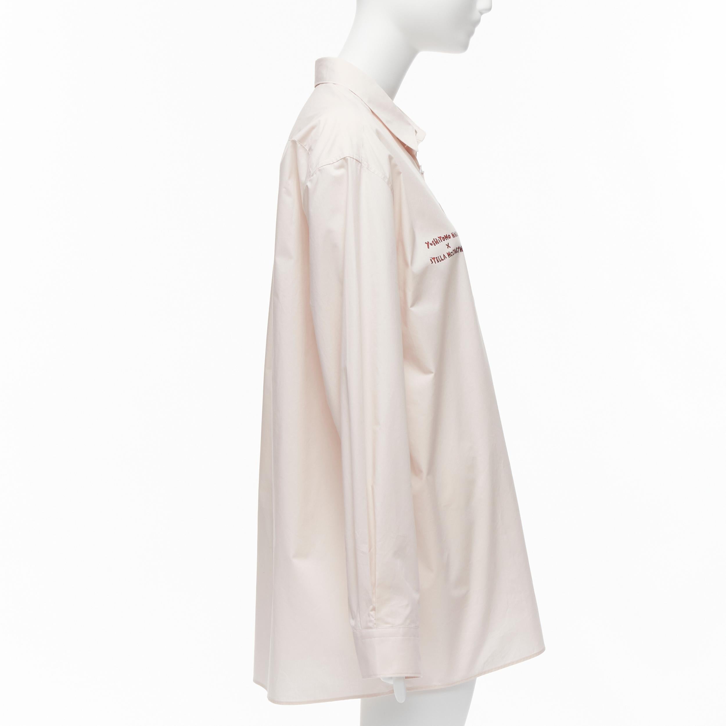 Stella MCCARTNEY I.L.A. 2021 Chemise oversize en coton rose à imprimé graphique L Excellent état - En vente à Hong Kong, NT