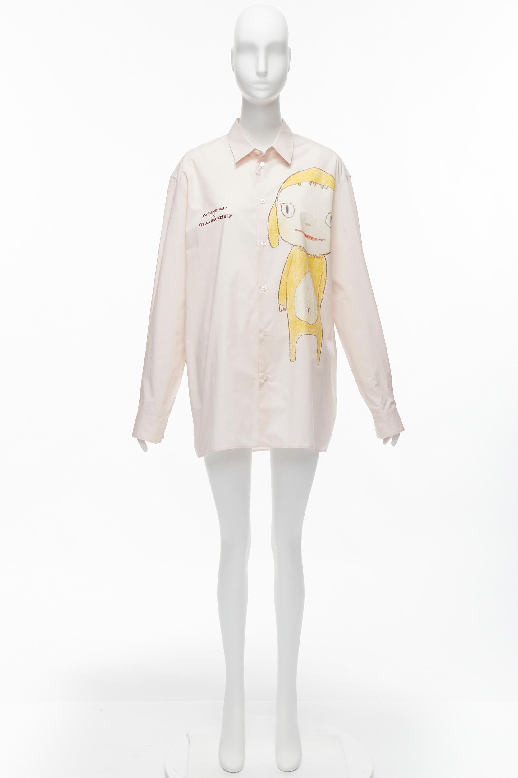 Stella MCCARTNEY I.L.A. 2021 Chemise oversize en coton rose à imprimé graphique L en vente 4