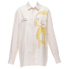 STELLA MCCARTNEY Yoshitomo Nara 2021 camisa oversize de algodón rosa con estampado gráfico L
