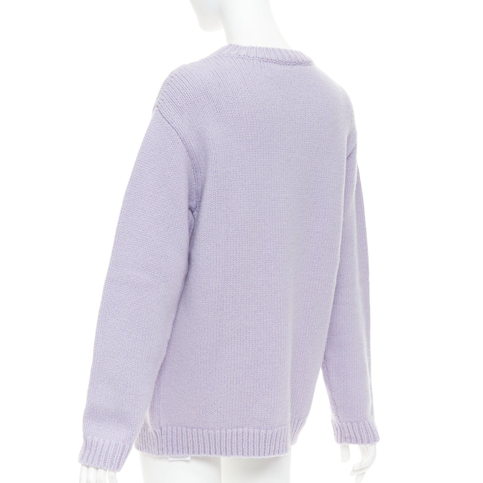 STELLA MCCARTNEY Yoshitomo Nara 2022 lilac Mission Sheep Intarsia wool sweater M For Sale 1