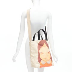 STELLA MCCARTNEY Yoshitomo Nara 2023 Twins vegetarian leather canvas tote bag