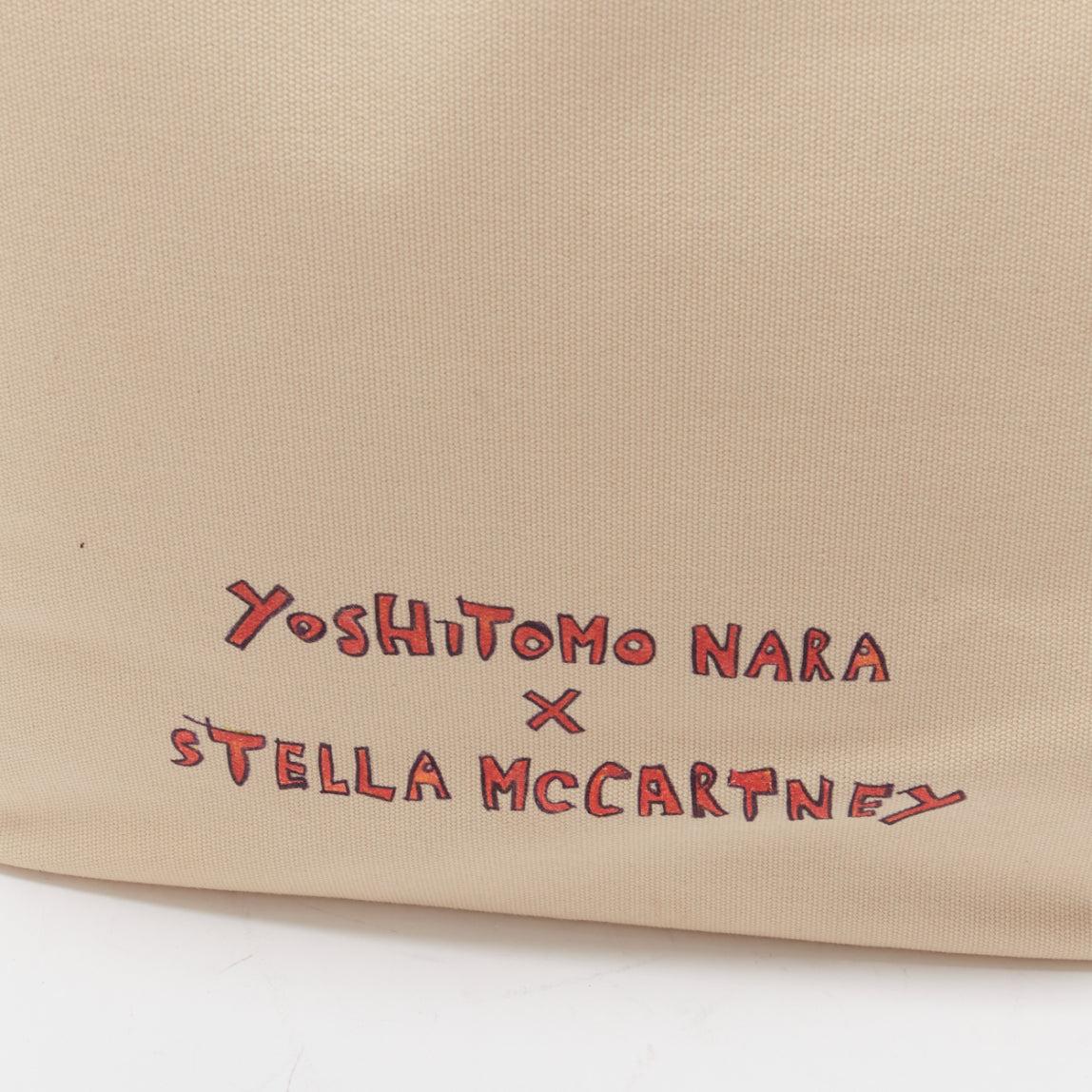 STELLA MCCARTNEY Yoshitomo Nara 2023 Twins vegetarian leather canvas tote bag 5