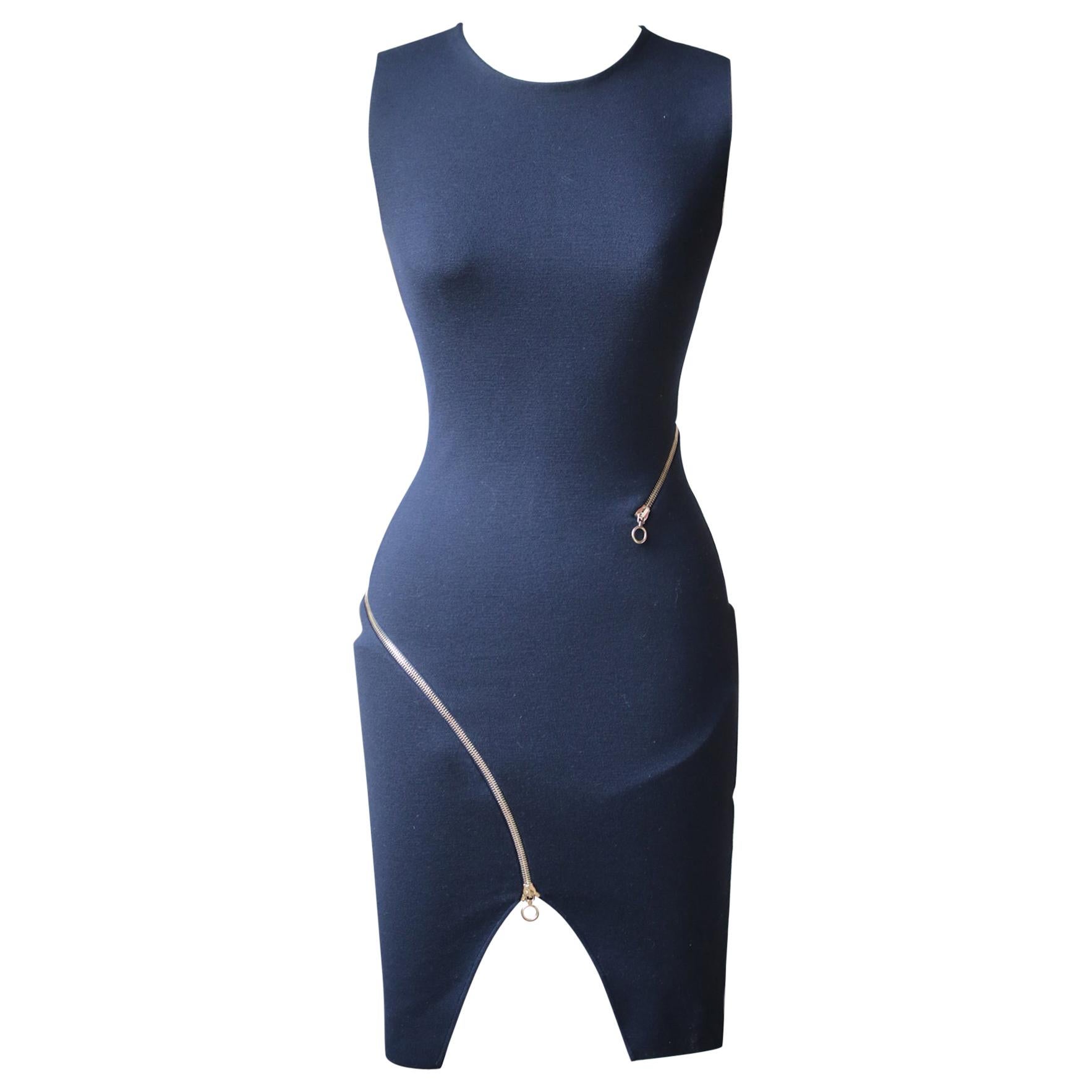 Stella McCartney Zip-Embellished Stretch Wool-Blend Mini Dress