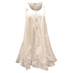 Ärmelloses Kleid mit Reißverschluss vorne von Stella McCartney aus weißer Baumwolle
