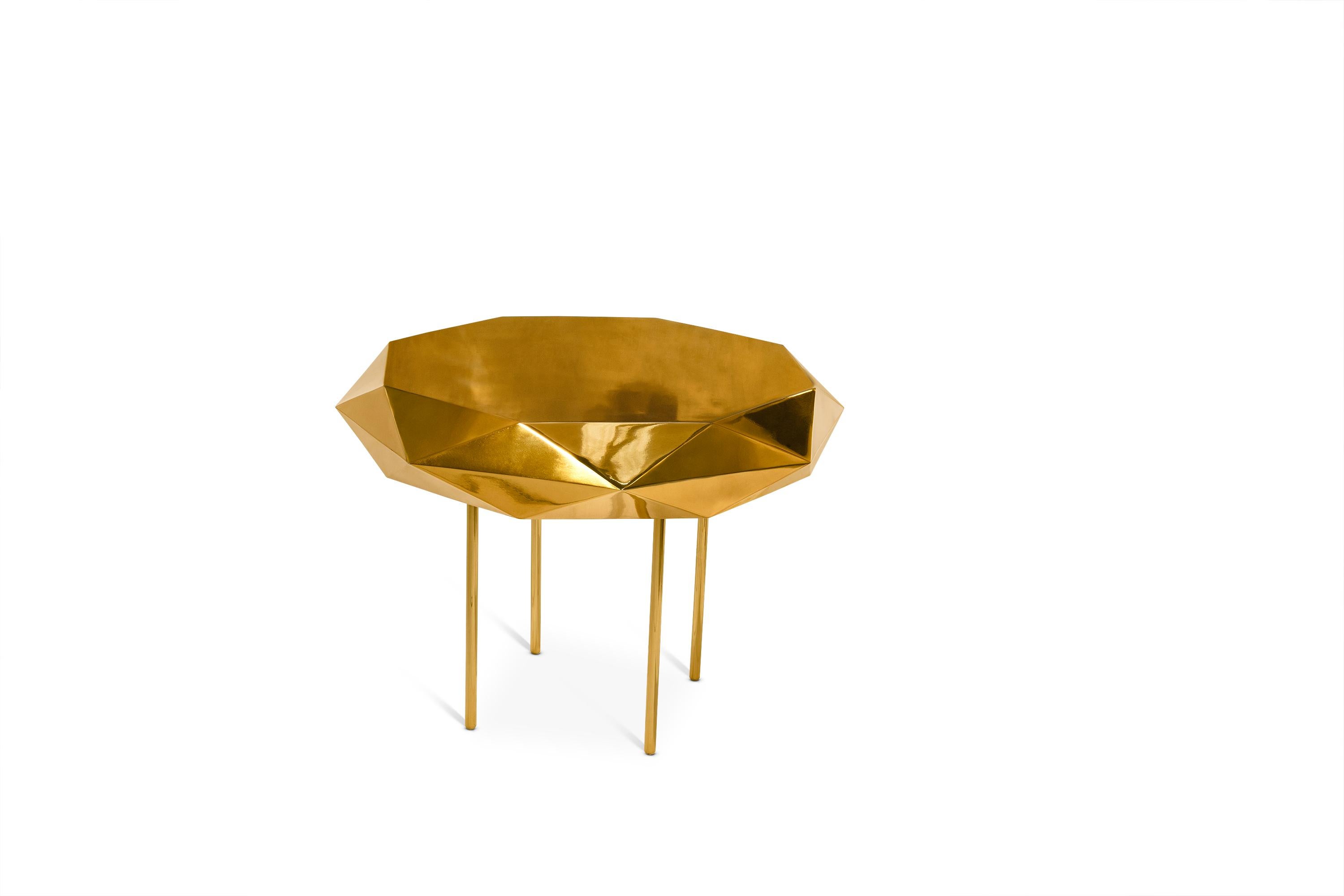 Indien Table basse moyenne Stella or par Nika Zupanc en vente