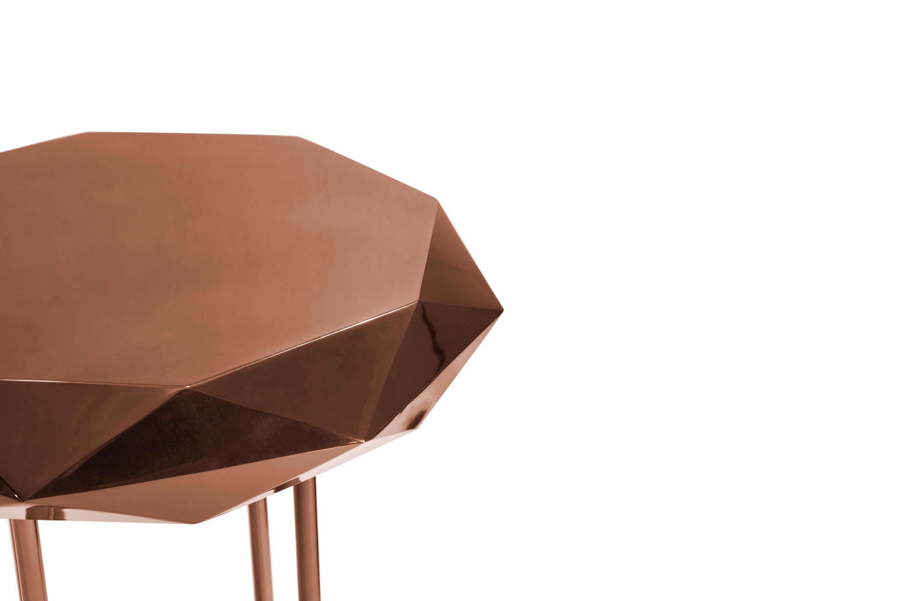Indian Stella Medium Coffee Table Rose Gold by Nika Zupanc For Sale