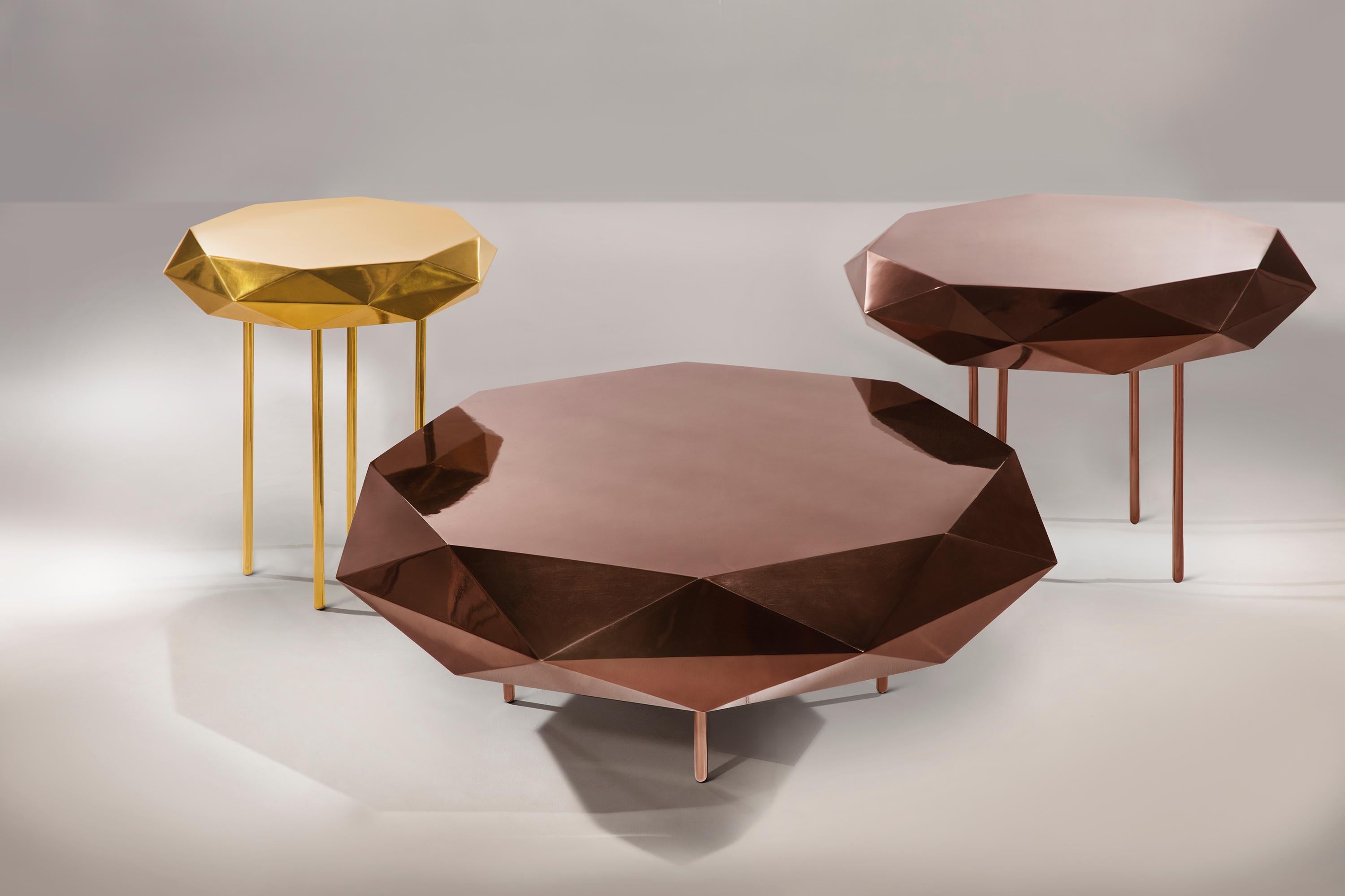 Cast Stella Medium Coffee Table Rose Gold by Nika Zupanc For Sale