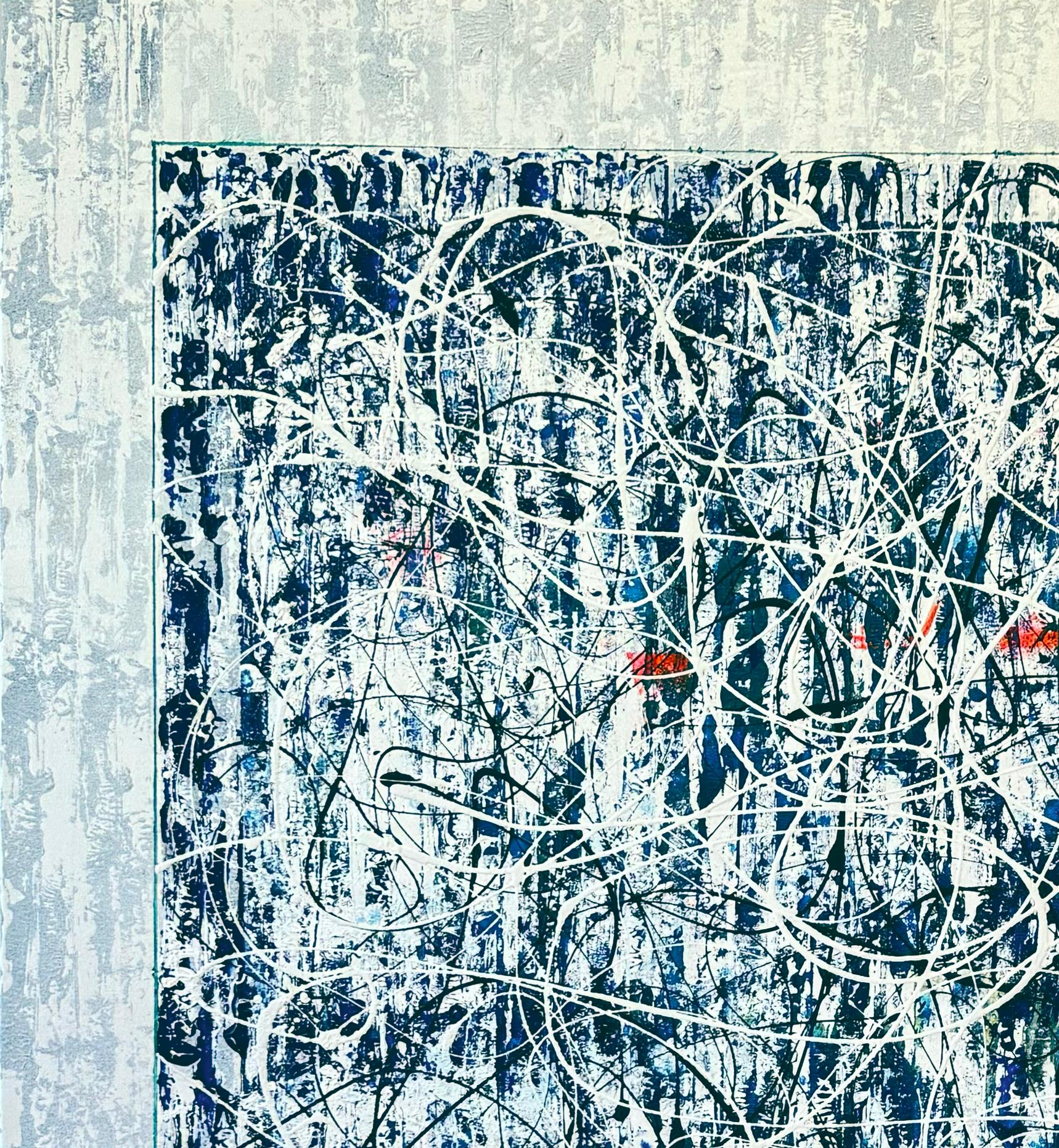 Houses of the Holy XIII Abstract Expressionism enamel and acrylic on canvas 2023 - Painting by Stella Michaels