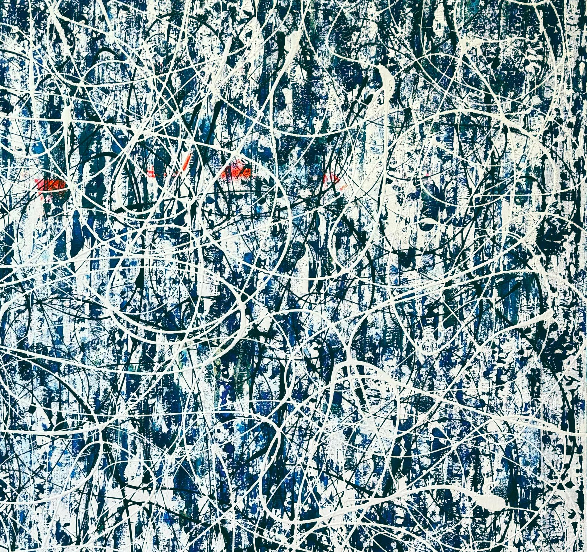 Houses of the Holy XIII Abstract Expressionism enamel and acrylic on canvas 2023 - Abstract Expressionist Painting by Stella Michaels
