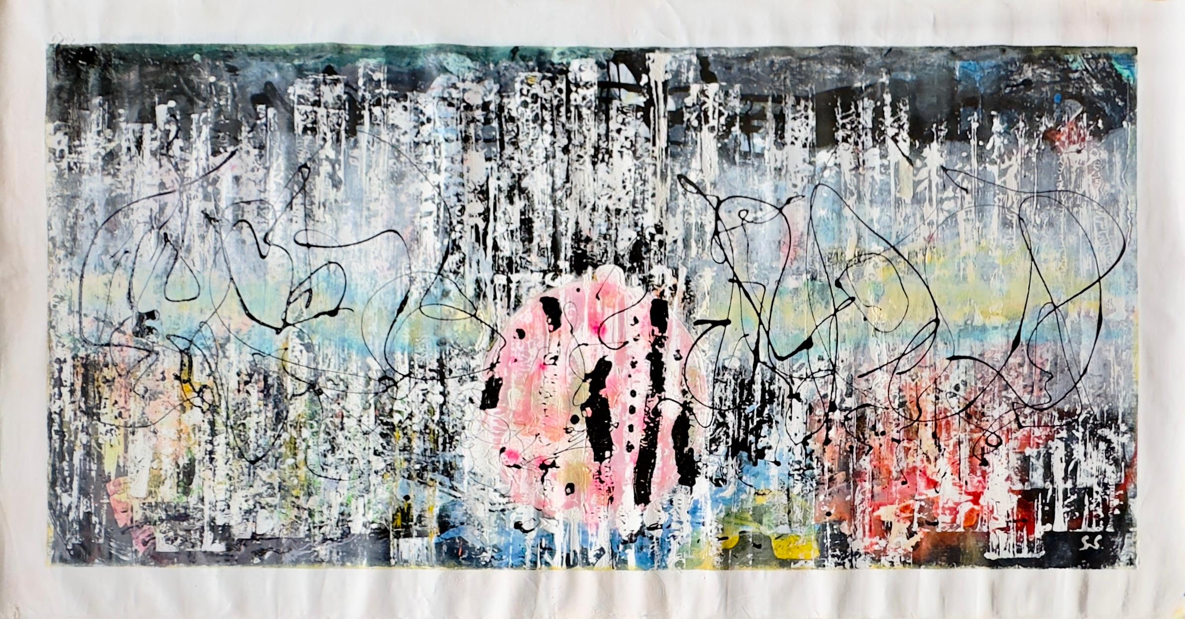 Stella Michaels Abstract Painting - Sherlock Holmes, Abstract Expressionism, acrylic and enamel on canvas 2022