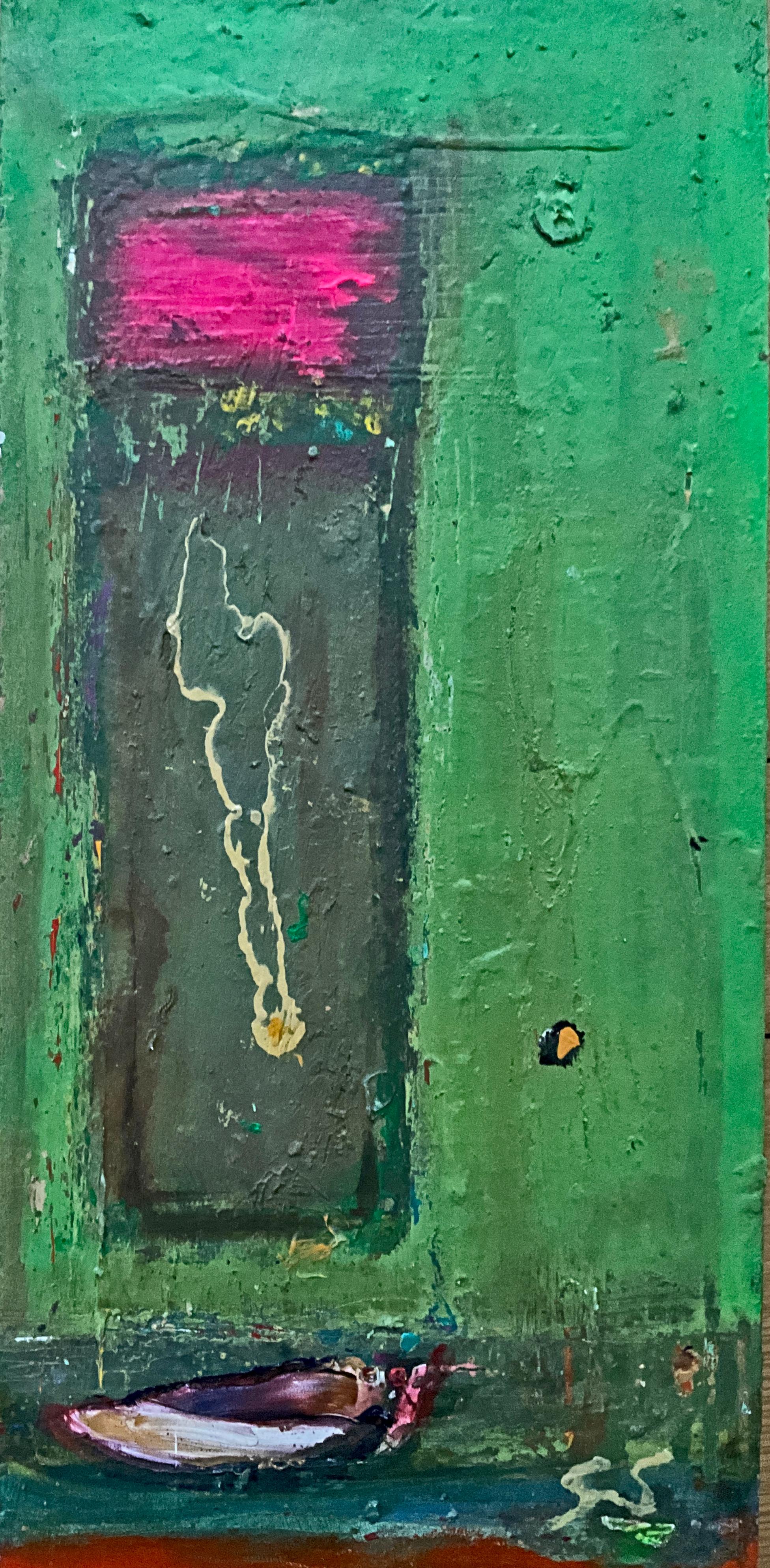Knocking on Wood No. 10, Abstract, acrylic and enamel on Wood 2022 - Art by Stella Michaels
