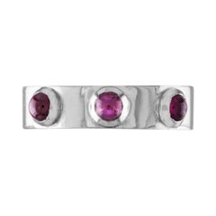 Stella Mid-Finger Ring in Sterling Silver with 3 Cabernet Red Garnets
