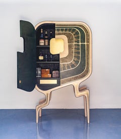 "Stella Rossa" 21st Century Bar Cabinet Colored Maple by Ivan Paradisi