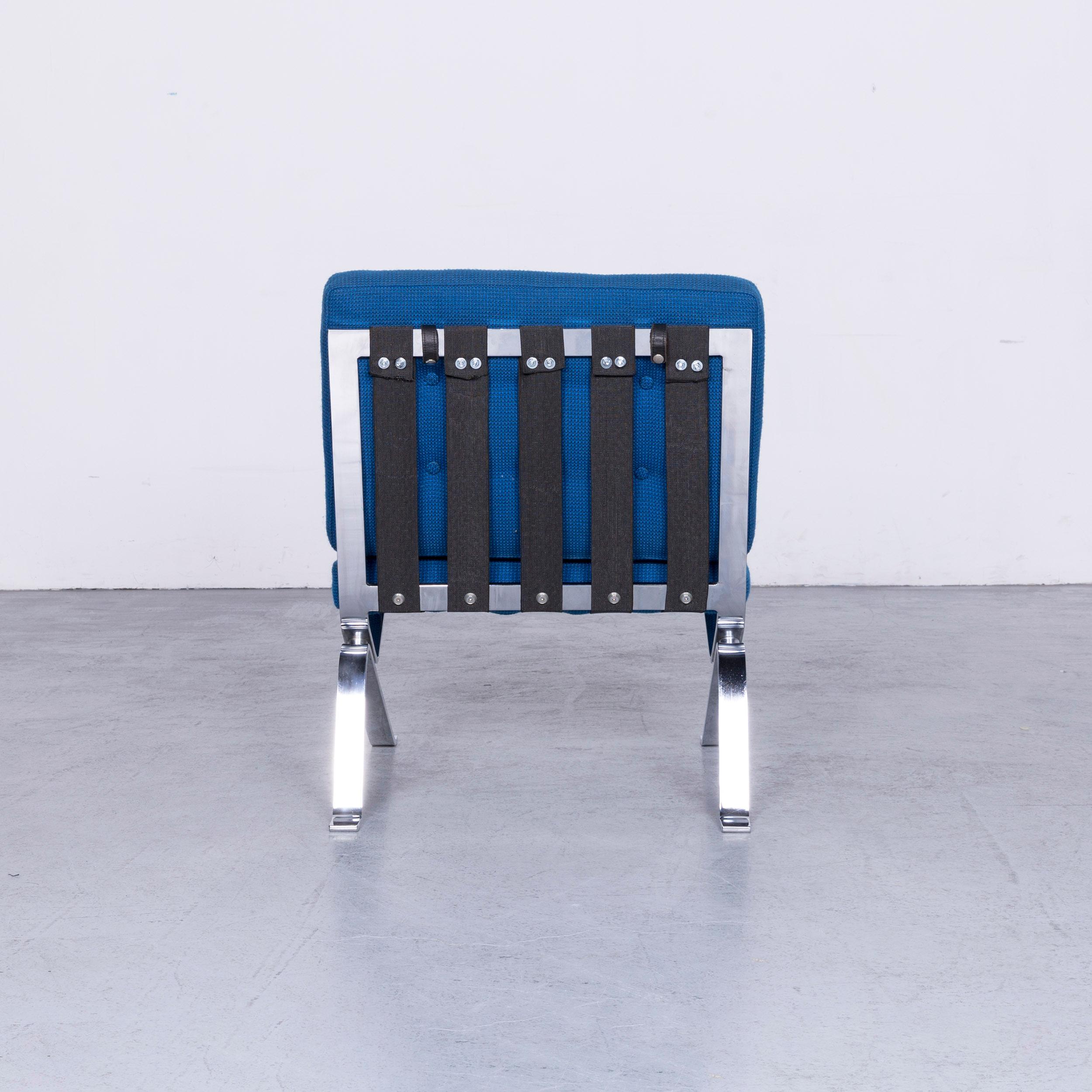 Stella Schweiz Walter Frey Designer Chair Fabric Blue One Seat Modern For Sale 6