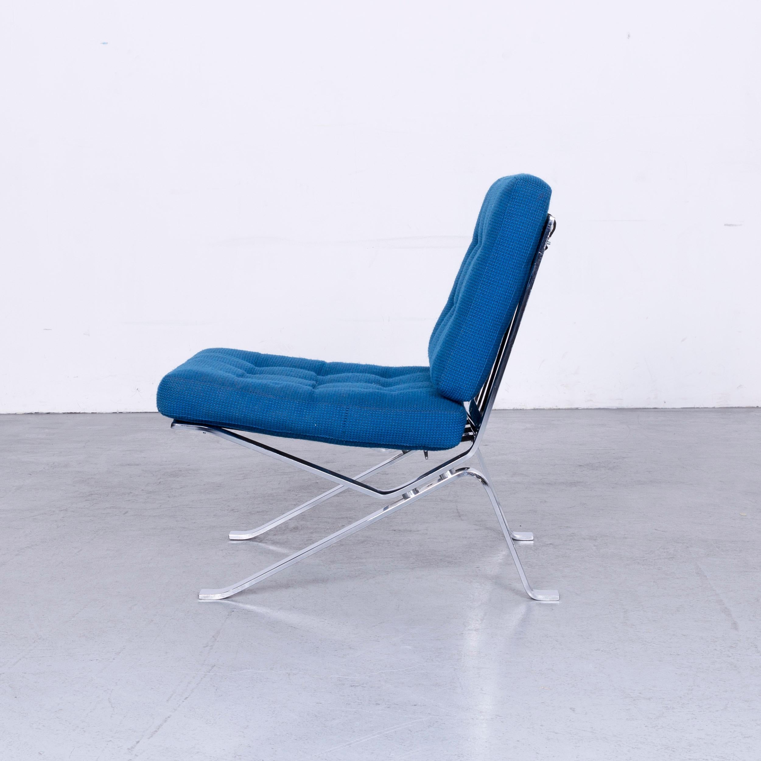 Stella Schweiz Walter Frey Designer Chair Fabric Blue One Seat Modern For Sale 7