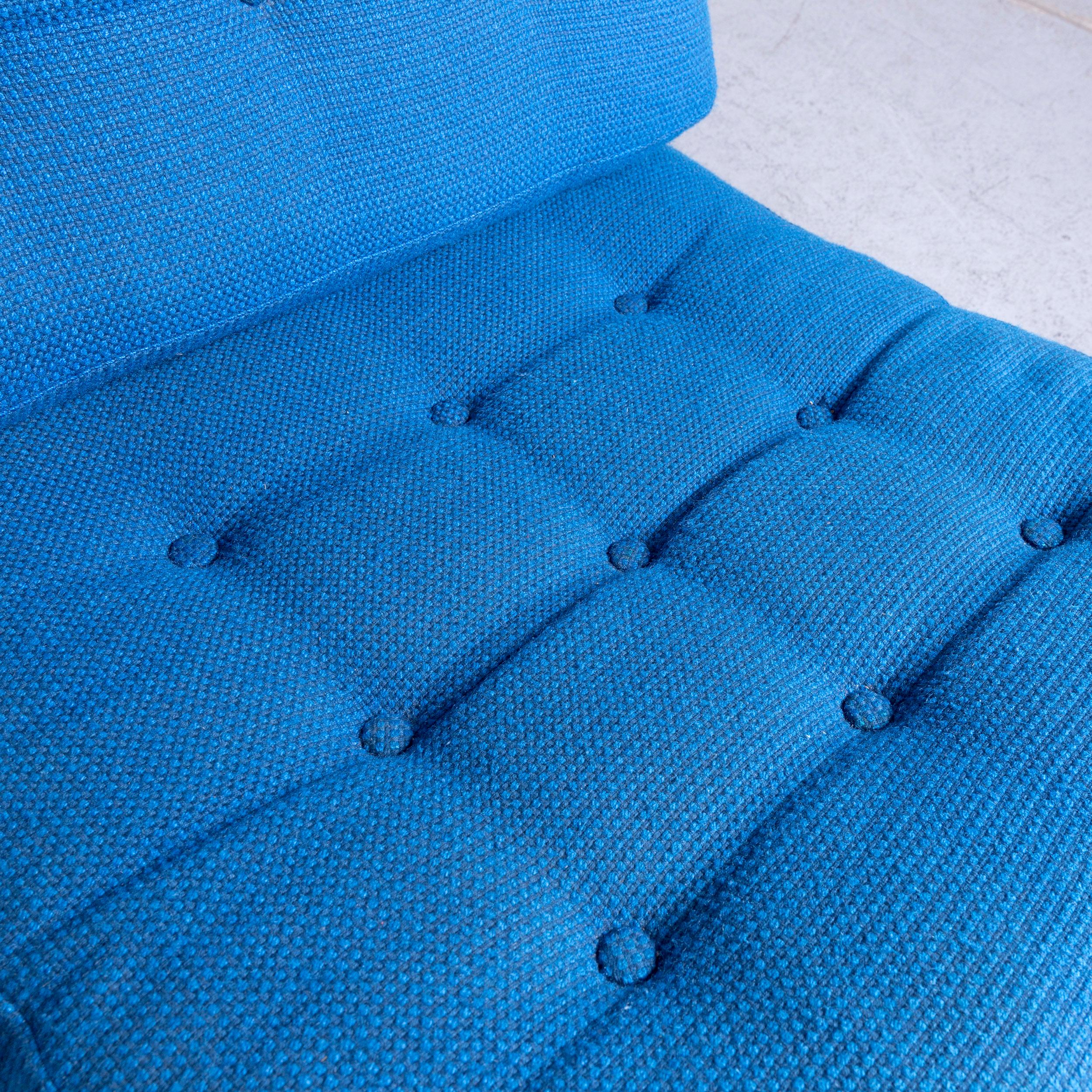 Swiss Stella Schweiz Walter Frey Designer Chair Fabric Blue One Seat Modern For Sale