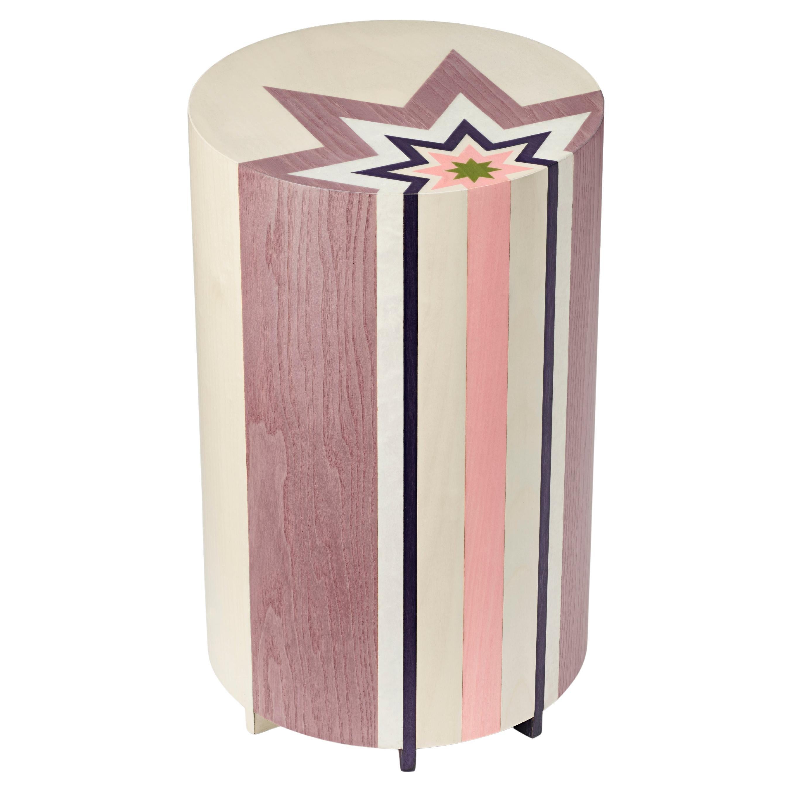 "Stella" Side Table, Contemporary Marquetry Table by Studio Catoir For Sale