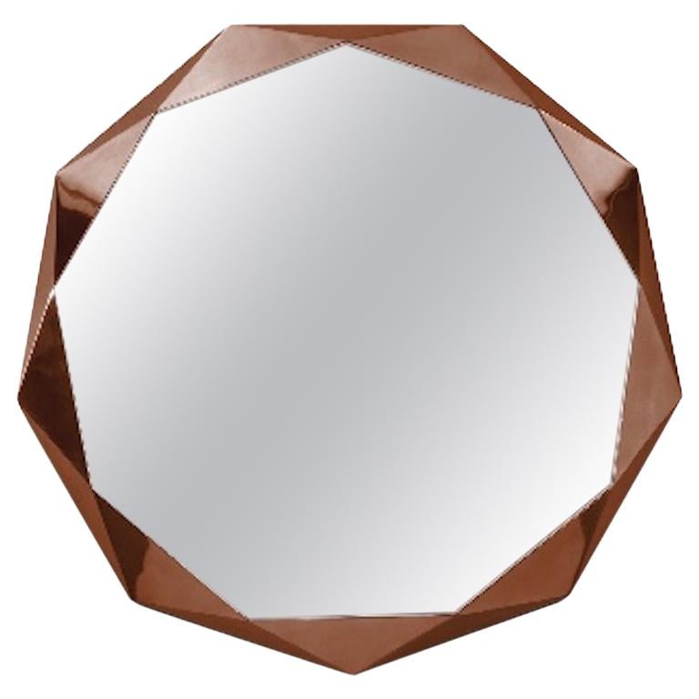 Stella Small Wall Console Mirror Rose Gold by Nika Zupanc For Sale