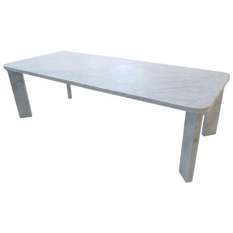 Stella Table in Honed White Carrara Marble by Kreoo For Sale