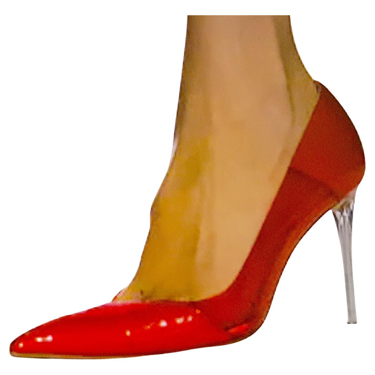 StellaMcCartney 2003 Runway RedPatent&Translucent 4InchStiletto OmbreResin Heels
