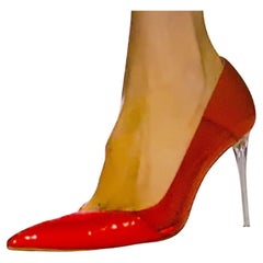 StellaMcCartney 2003 Runway RedPatent&Translucent 4InchStiletto OmbreResin Heels
