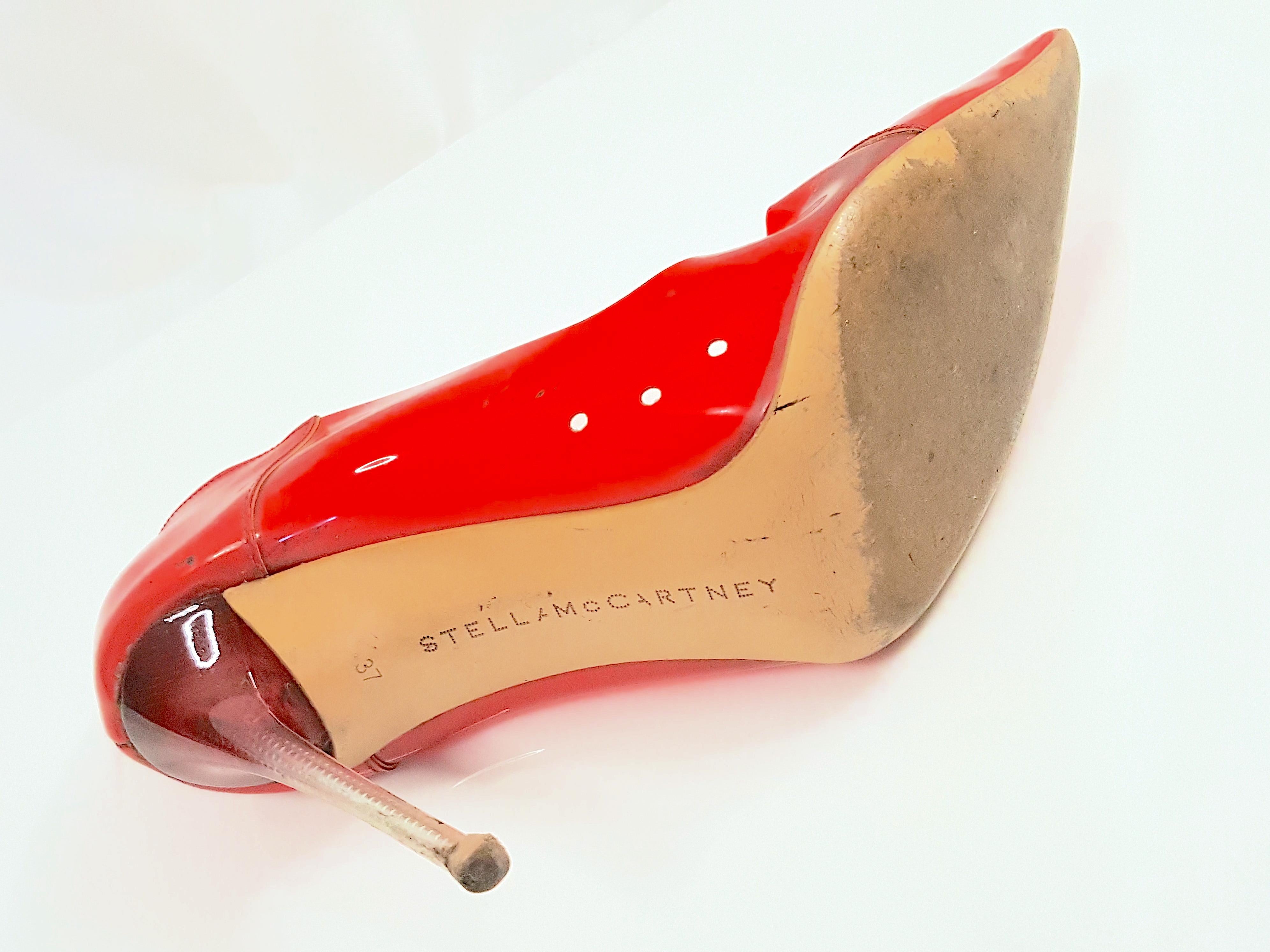 StellaMcCartney 2003 Runway RedPatent&Translucent 4InchStiletto OmbreResin Heels For Sale 6