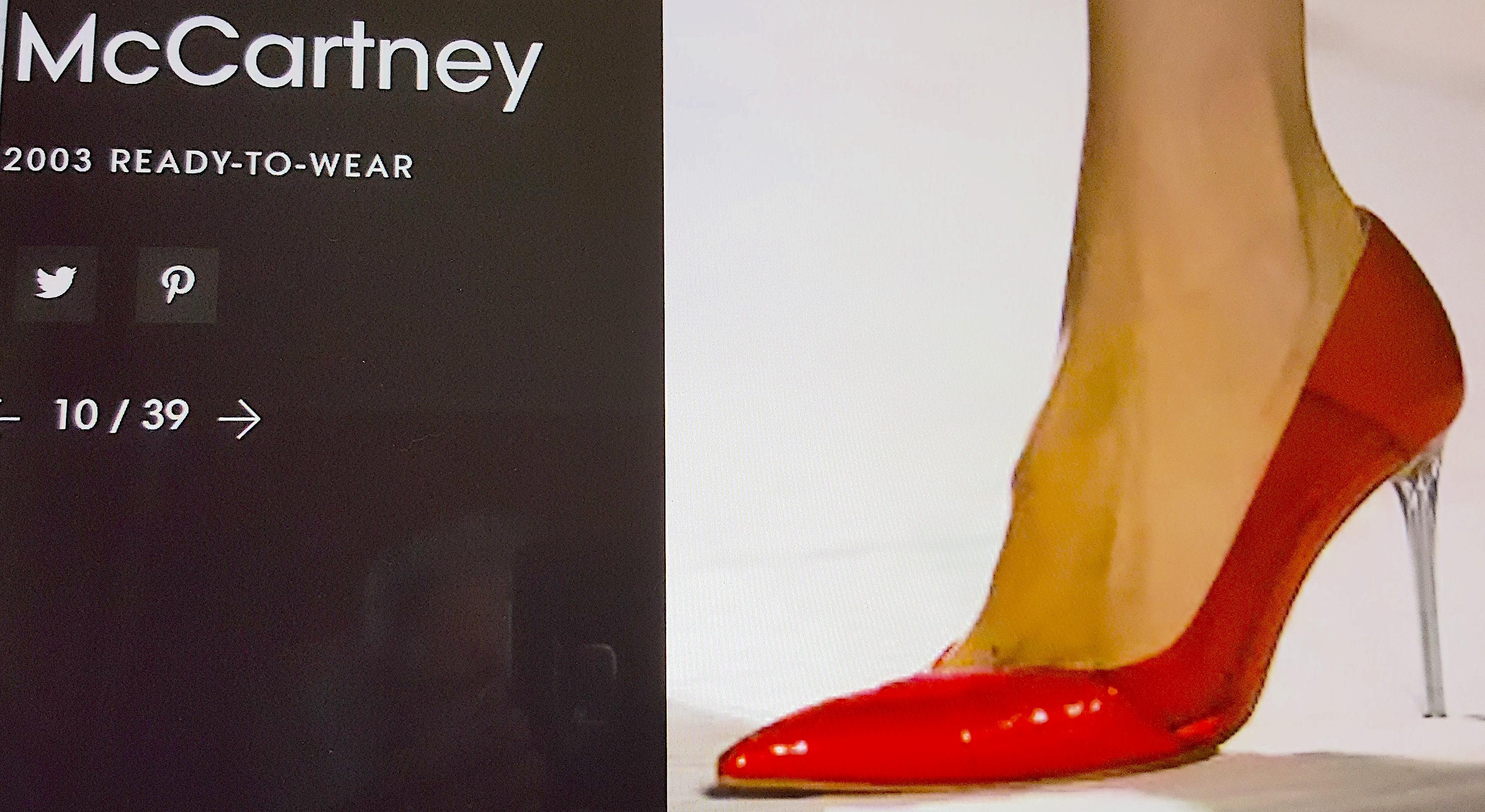 StellaMcCartney 2003 Runway RedPatent&Translucent 4InchStiletto OmbreResin Heels For Sale 8
