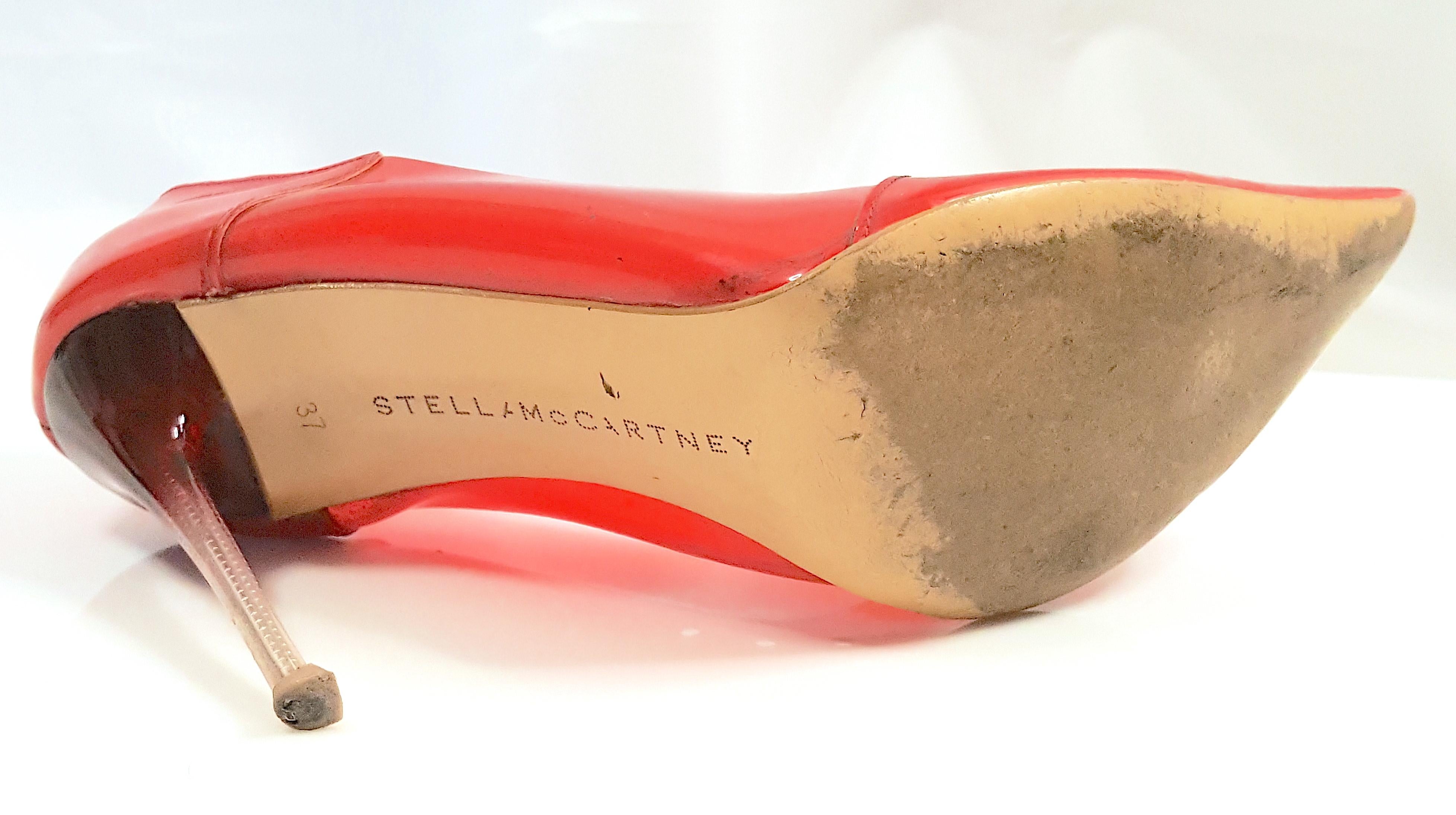StellaMcCartney 2003 Runway RedPatent&Translucent 4InchStiletto OmbreResin Heels For Sale 4