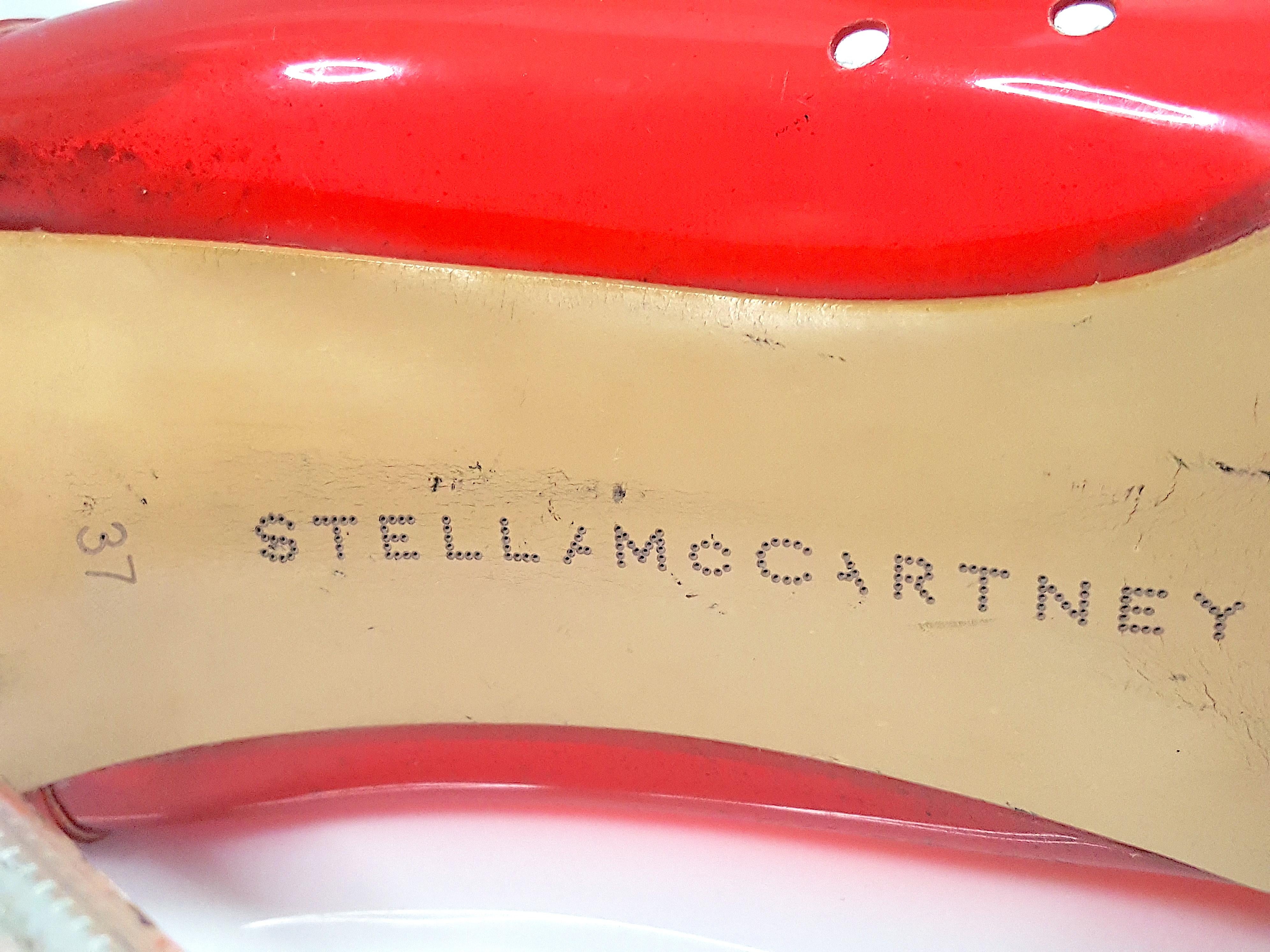 StellaMcCartney 2003 Runway RedPatent&Translucent 4InchStiletto OmbreResin Heels For Sale 5