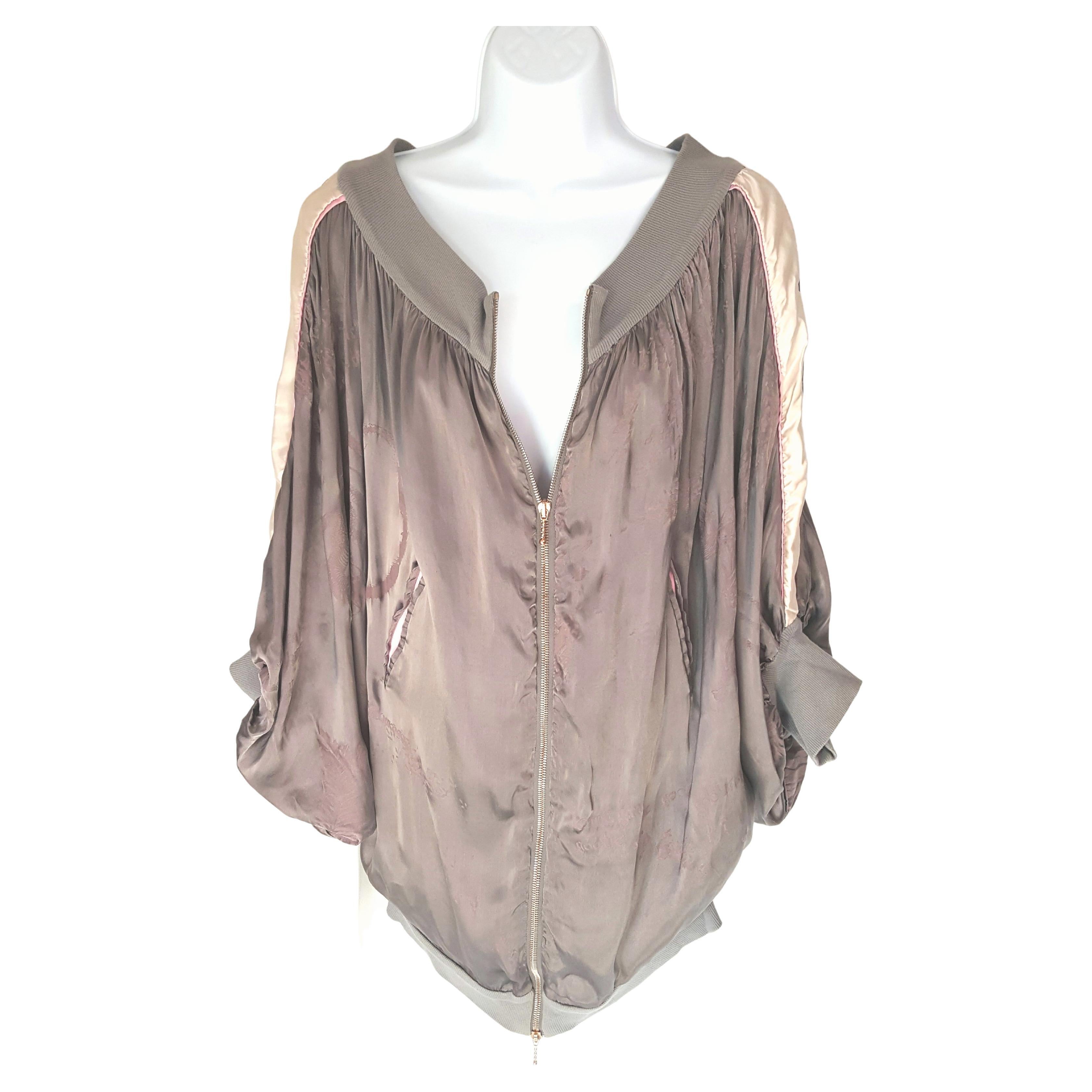 StellaMcCartney - Mini-robe disco ou bomber à épaules dénudées, imprimé satin de soie, 2003 en vente