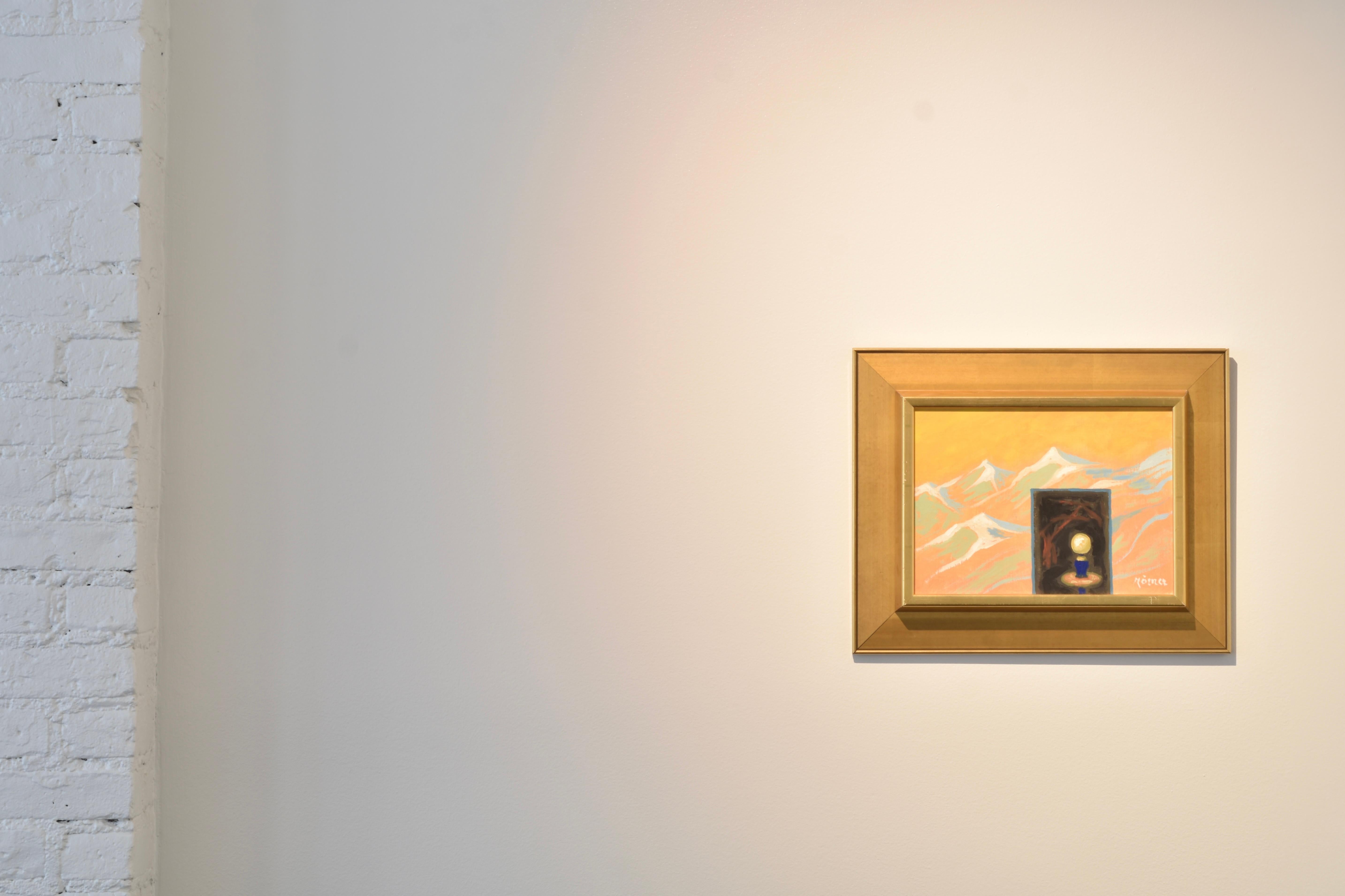 The Lamp, Stellan Morner (1896-1979), Surrealist original Oil on Panel, c. 1935 For Sale 1