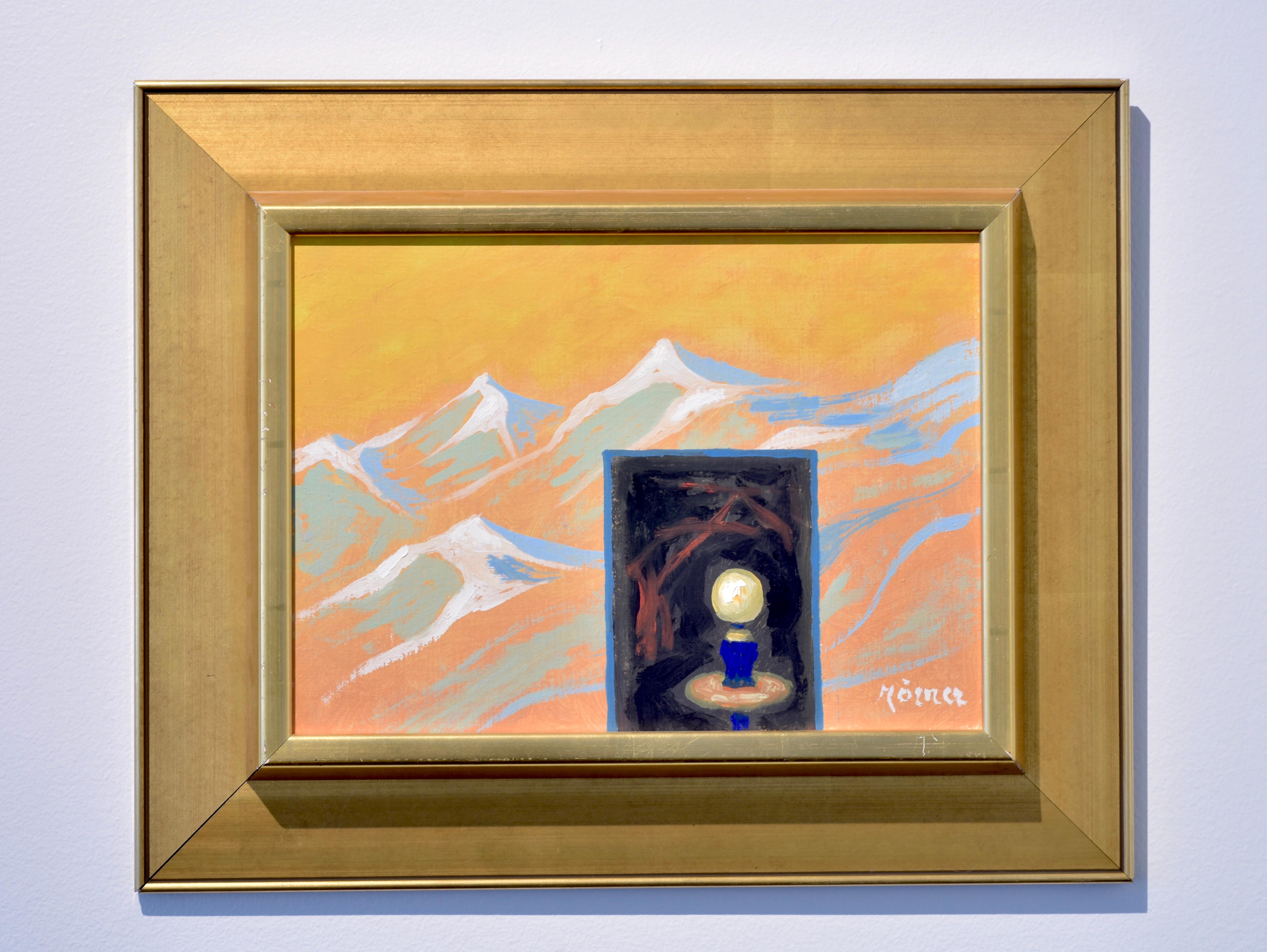 The Lamp, Stellan Morner (1896-1979), Surrealist original Oil on Panel, c. 1935 For Sale 2