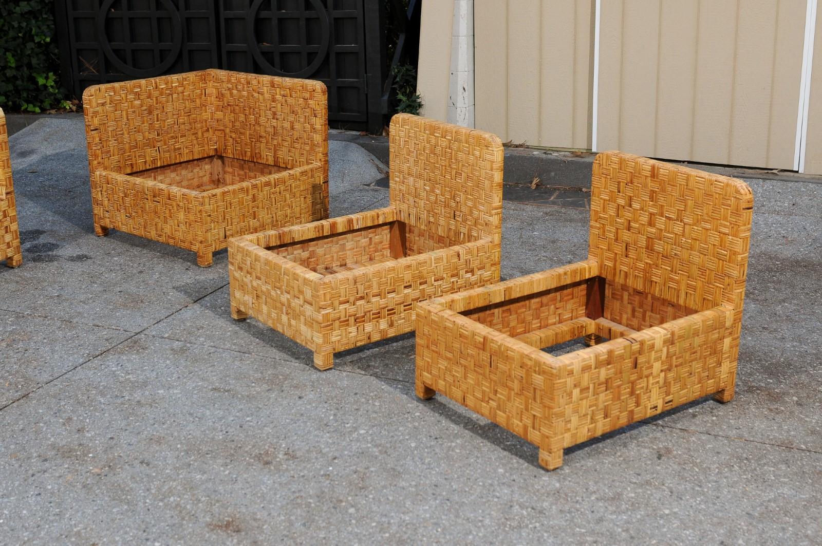 Stellar 6-Piece Basketweave Cane Seating Set by Danny Ho Fong, circa 1975 For Sale 7