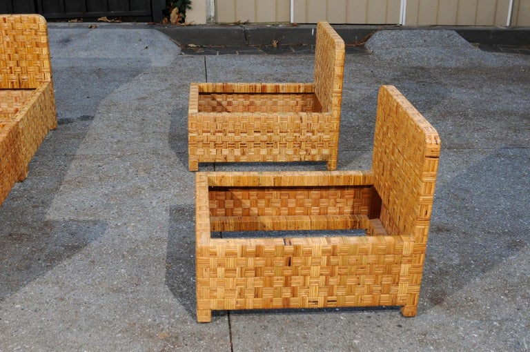 Stellar 6-Piece Basketweave Cane Seating Set by Danny Ho Fong, circa 1975 For Sale 10