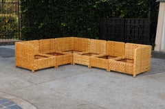 Stellar 6-Piece Basketweave Cane Seating Set by Danny Ho Fong, circa 1975